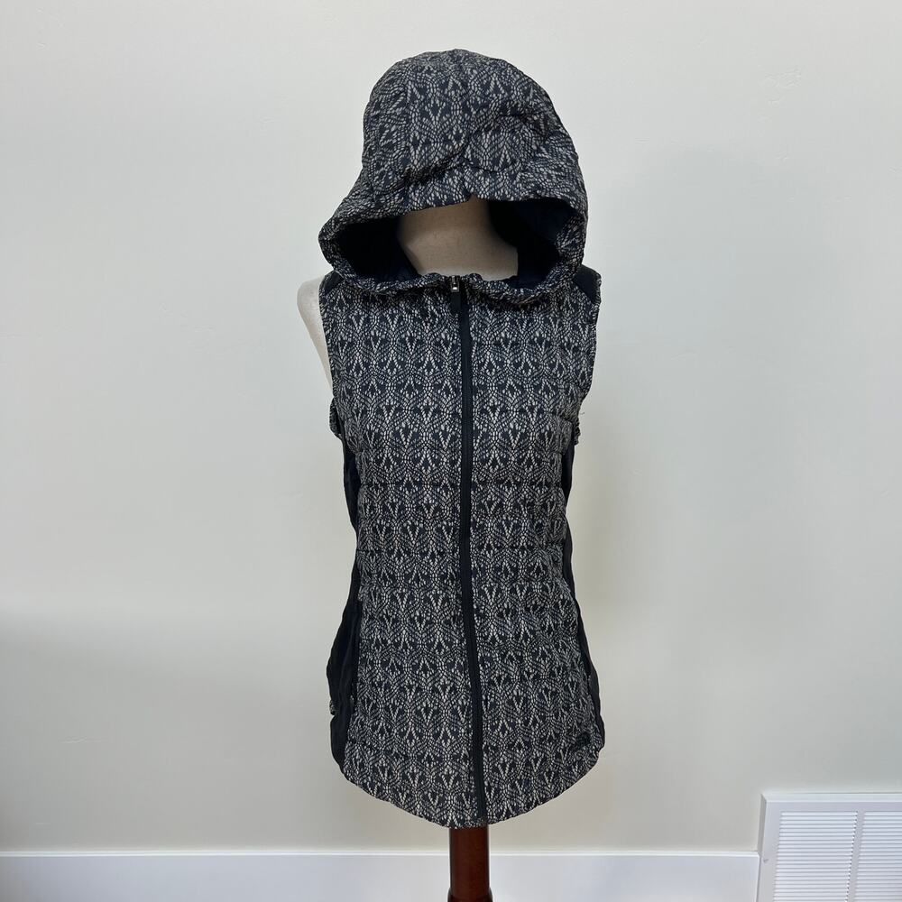 THE NORTH FACE Women's Thermoball Hoodie Vest Size S In Black White - Picture 3 of 9
